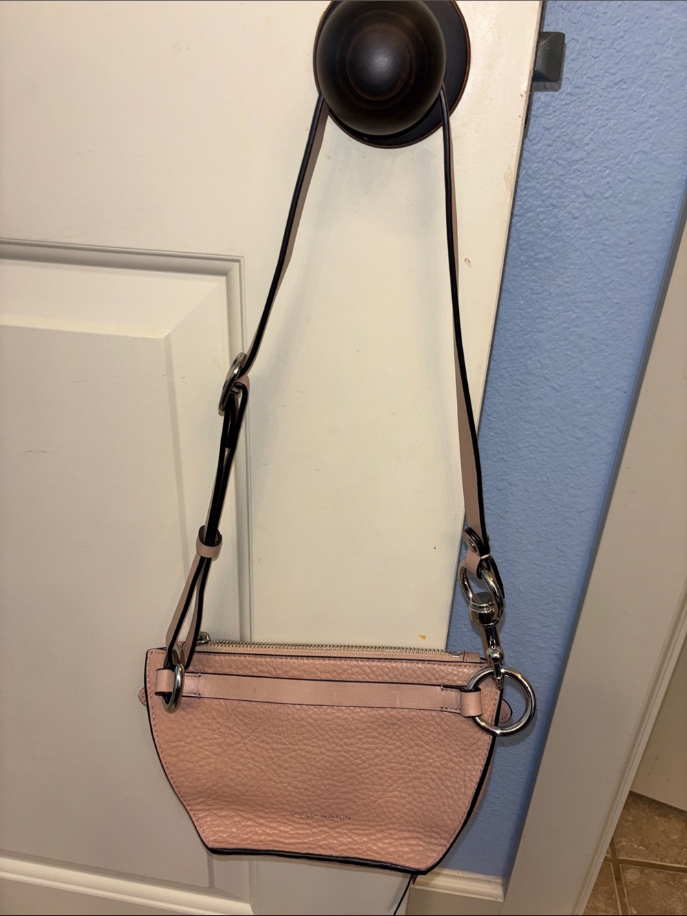 Rebecca Minkoff Blush Pink Pebbled Leather Crossbody belt bag - Picture 2 of 4